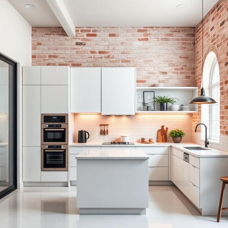 Cozinha moderna com tijolinhos